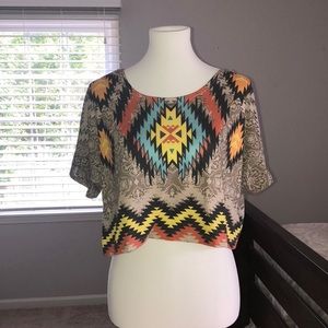 M Aztec multicolor crop top